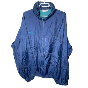 Columbia Jacket Womens Blue Lightweight Windbreaker Rain Vintage Sportswear Coat